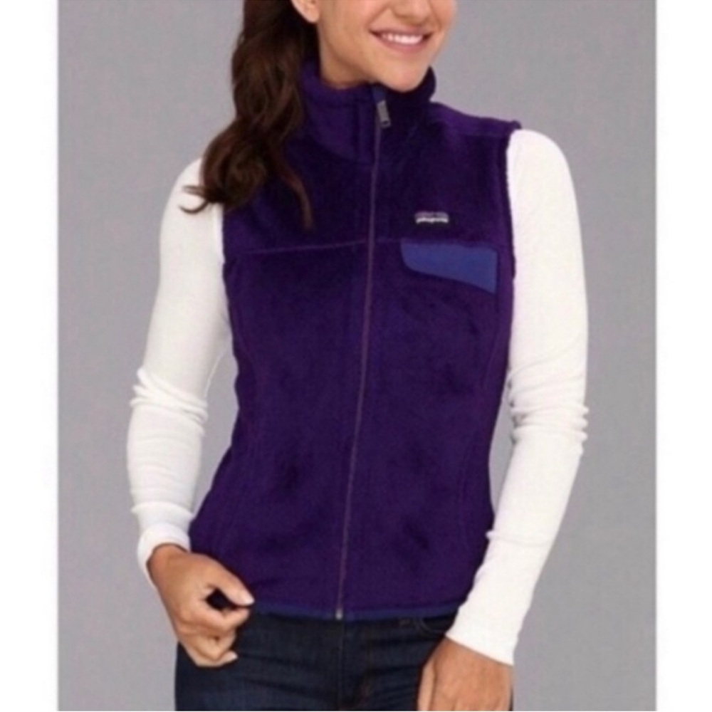 Patagonia Purple Fleece Polartec Thermal Pro Front Zip Vest Size L